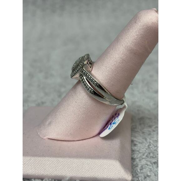 JTW Sterling Silver Diamond Pave Ring Size 7 #63694 - Picture 3 of 8